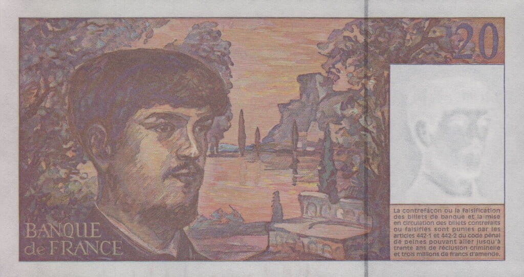 Francja 20 franków Claude Debussy 1995 P-151h