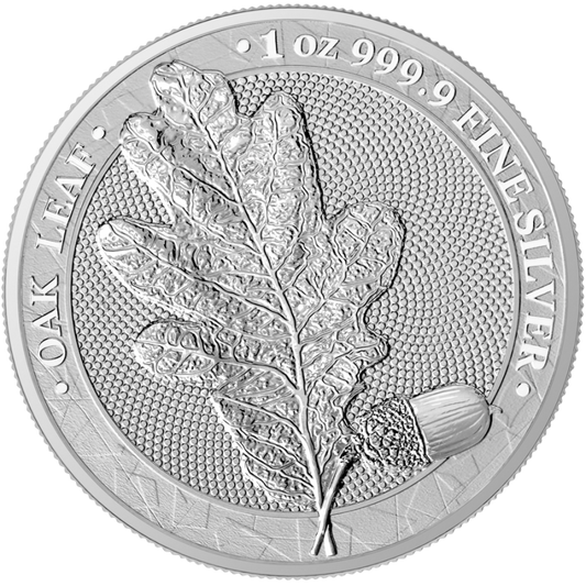 Germania Liść dębu 5 marek 2019 1 Oz Ag.999
