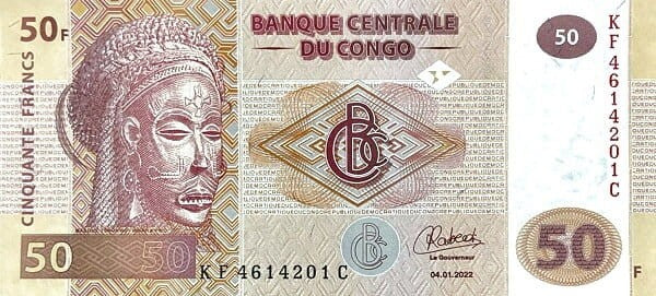 Kongo 50 franków Makumi Tano 2022 P-97B