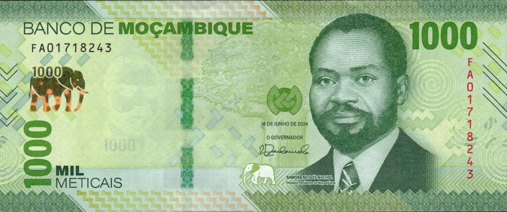 Mozambik 1000 meticais Słonie 2024 P-160