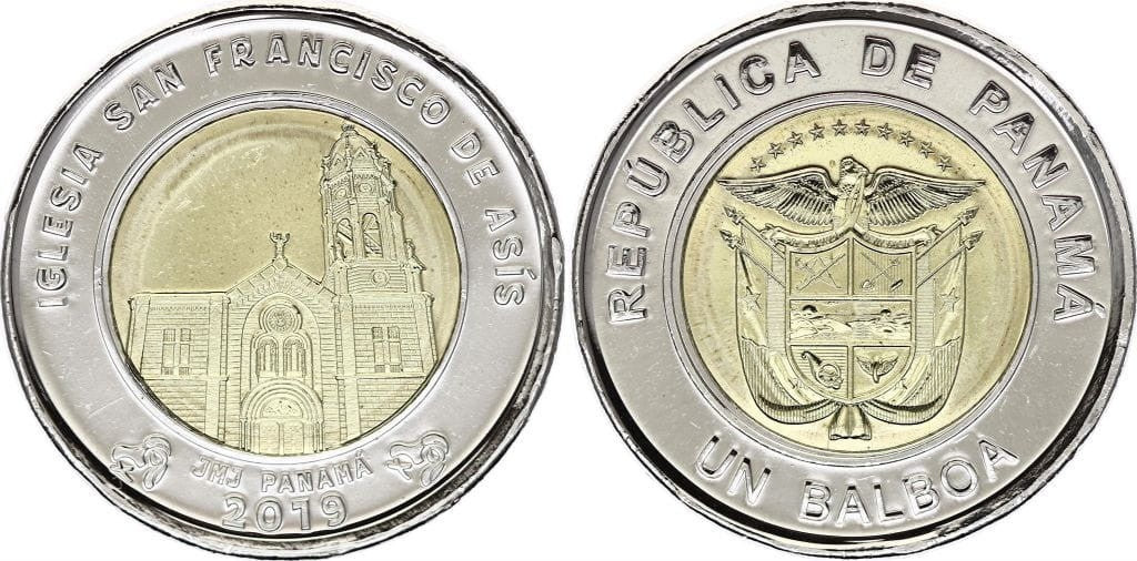 Panama 1 balboa Kościół Francisco de Asis 2019 nr5