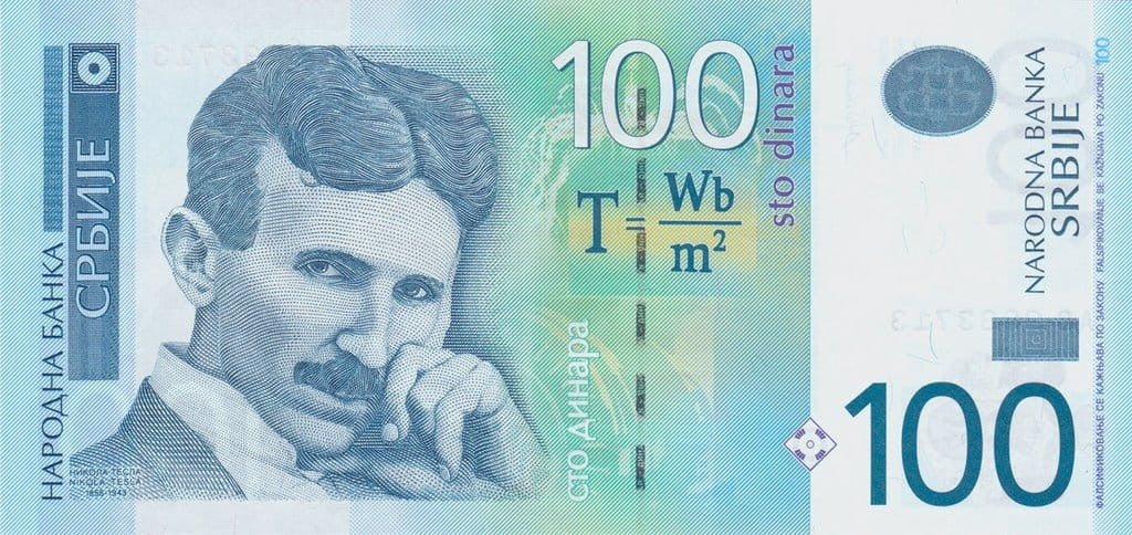 Serbia 100 dinarów Tesla 2013 P-57b