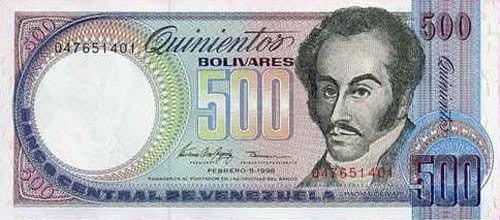 Wenezuela 500 Boliwarów orchidea 1998 P-67f