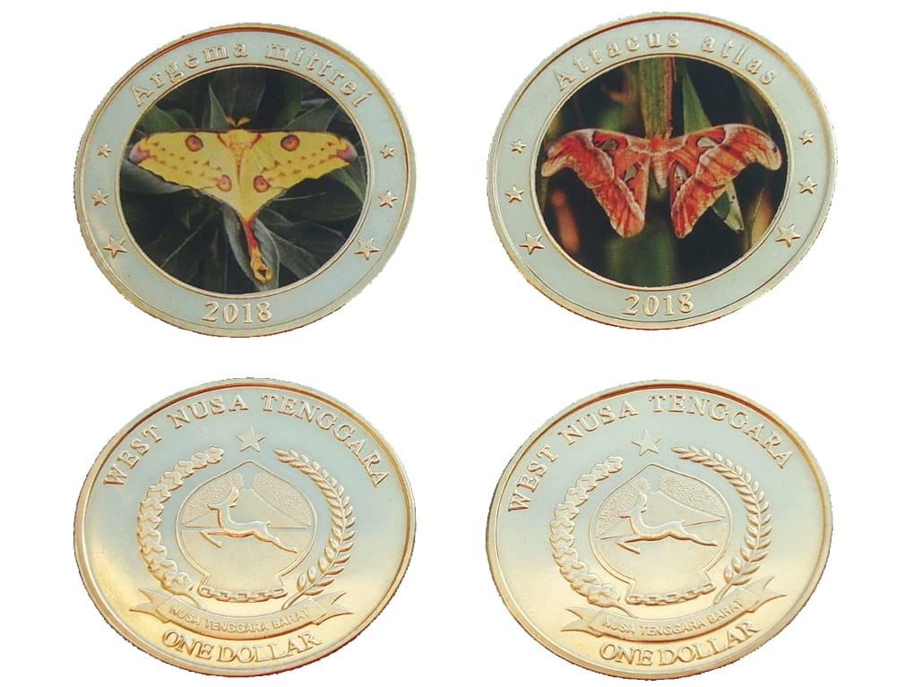 Wyspy Sundajskie Zachodnie 1$ x 2 Motyle 2018 IV