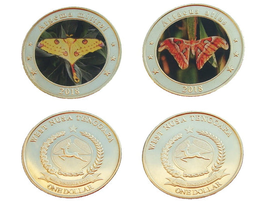 Wyspy Sundajskie Zachodnie 1$ x 2 Motyle 2018 IV
