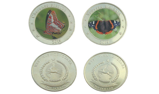 Wyspy Sundajskie Zachodnie 1$ x 2 Motyle 2019 V