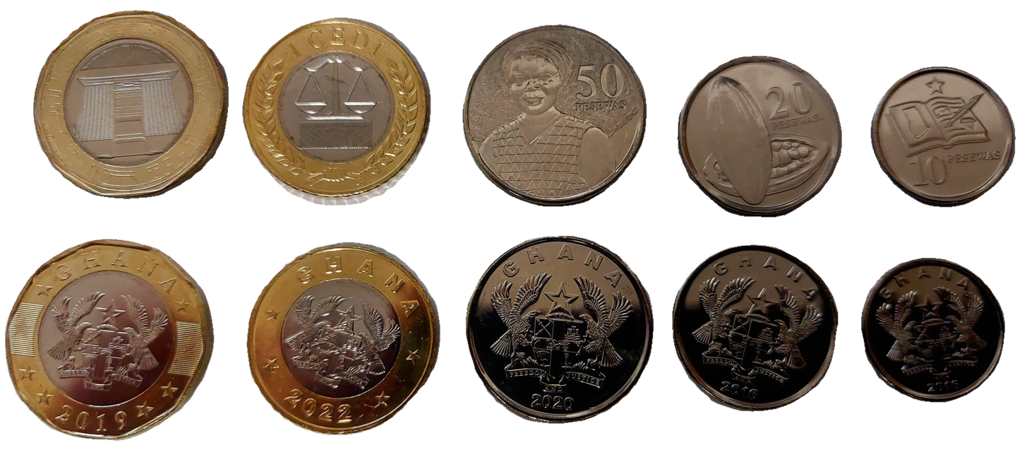 Zestaw menniczy Ghana x 5 2016+