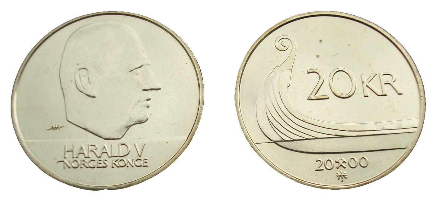 Norwegia 20 koron Drakar 2000